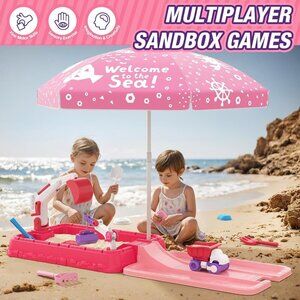 Sandbox with Lid & Adjustable Umbrella